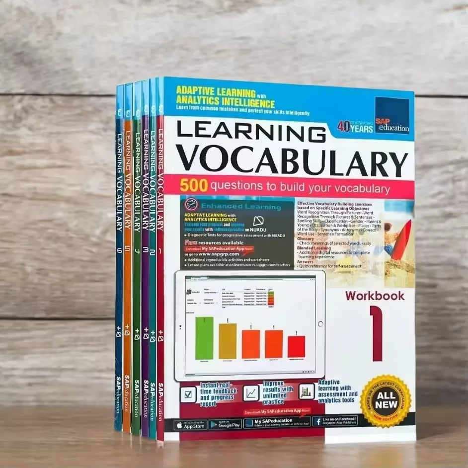 Sap Education 1- 6 Grade Children Learn English Vocabulary Workbook Kids Homeschool Books Singapore Primary School Writing Book