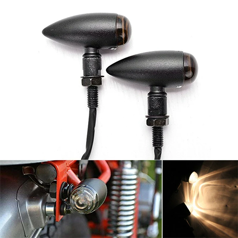 

2Pcs Motorcycle Bullet Turn Signals Amber Lights Blinkers For Harley Sportster