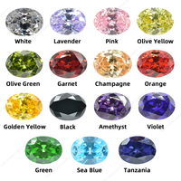 2x3mm~13x18mm 5A CZ Oval Cut Shape Size Synthetic Gems High Quality Loose Cubic Zirconia For Jewelry Various Colors