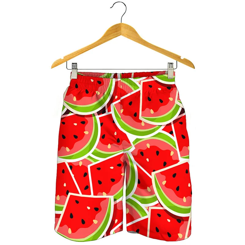 Aloha Tropical Watermelon Beach Shorts Men 3D Cartoon Fruit Print Swim Trunks Summer Quick Dry Surf Board Shorts Kids Swimwear