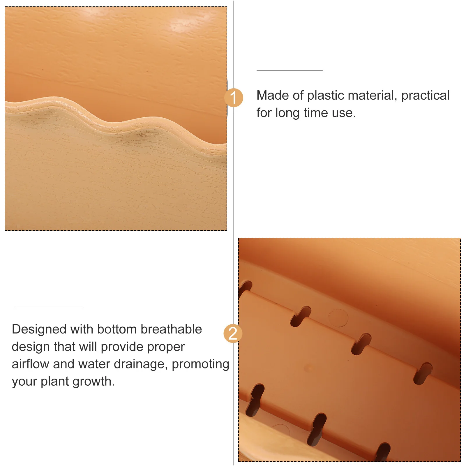 

1 set 1 Set Of Rectangular Planter Plastic Flower Pot For Succulents Vegetables Herbs Large Plant Container Garden Growing Pot