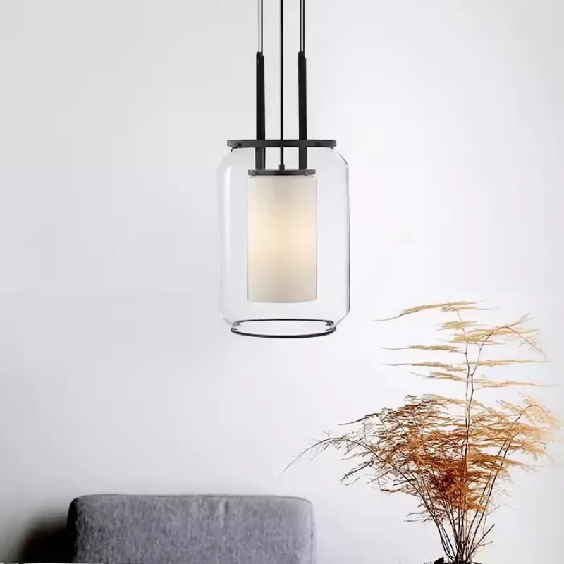 

GHEUVNJ New Chinese style creative glass small chandelier living room art modern minimalist restaurant bedroom chandelier