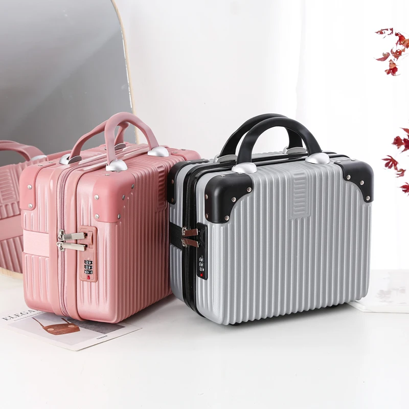 

Легкий портативный чемодан в стиле ретро с паролем, дорожная посадочная коробка, небольшой размер, косметичка для хранения, 14-дюймовая женская компактная ручная кладь