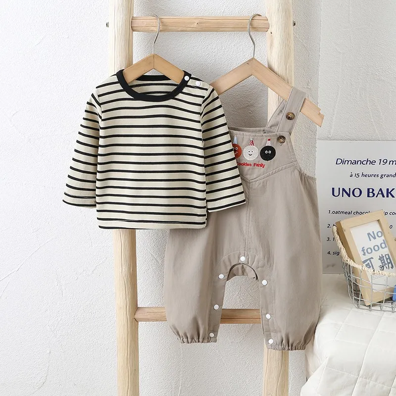 Spring Set Baby Rer Striped Top Bot Korean Sle Cotton Bubble Sve Princ Dr A-Line Skirt Long Sve Floral