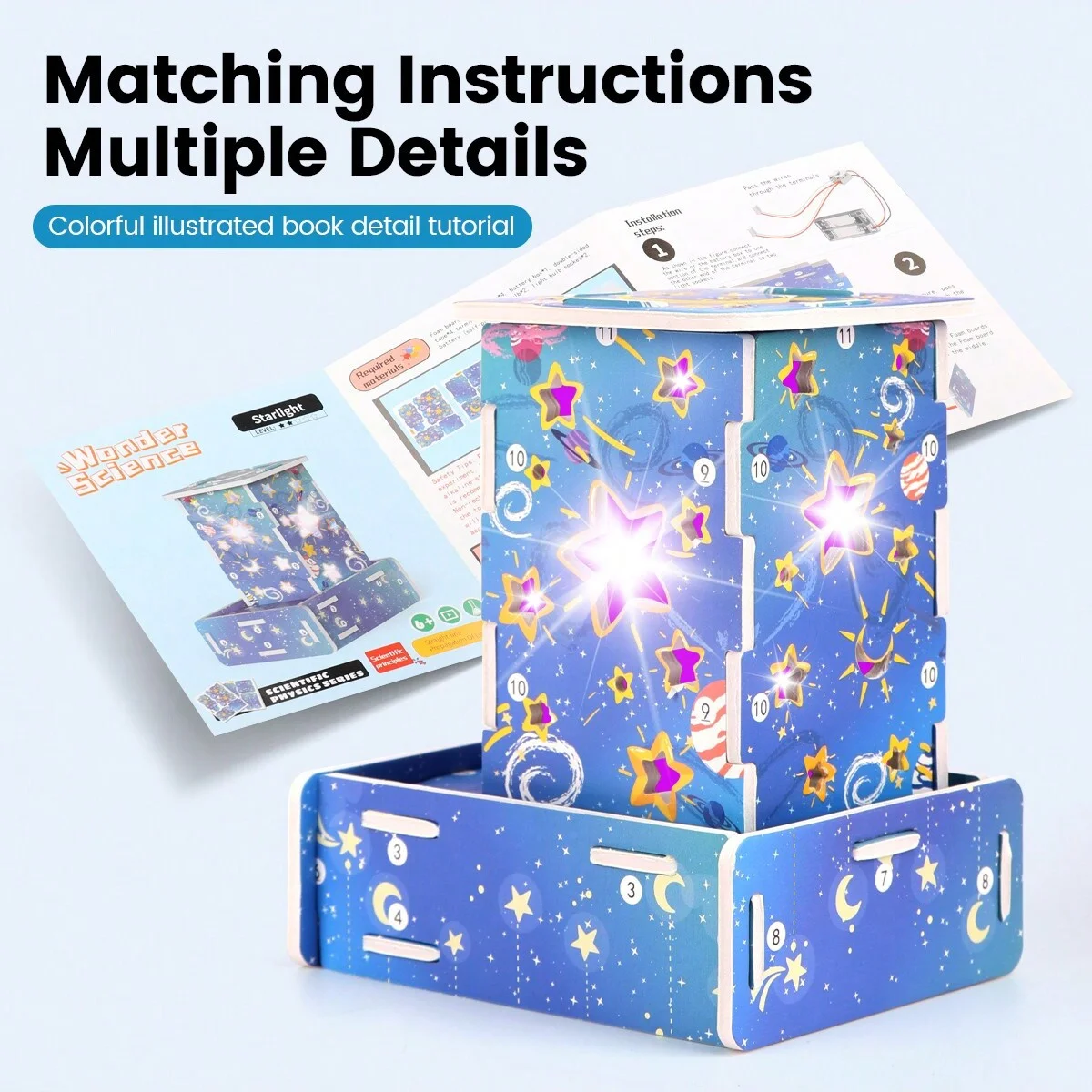 Scientific DIY Puzzles 3D No Glue Self Build InteractiveToy Educational Science Project with 3D Puzzle for Kids