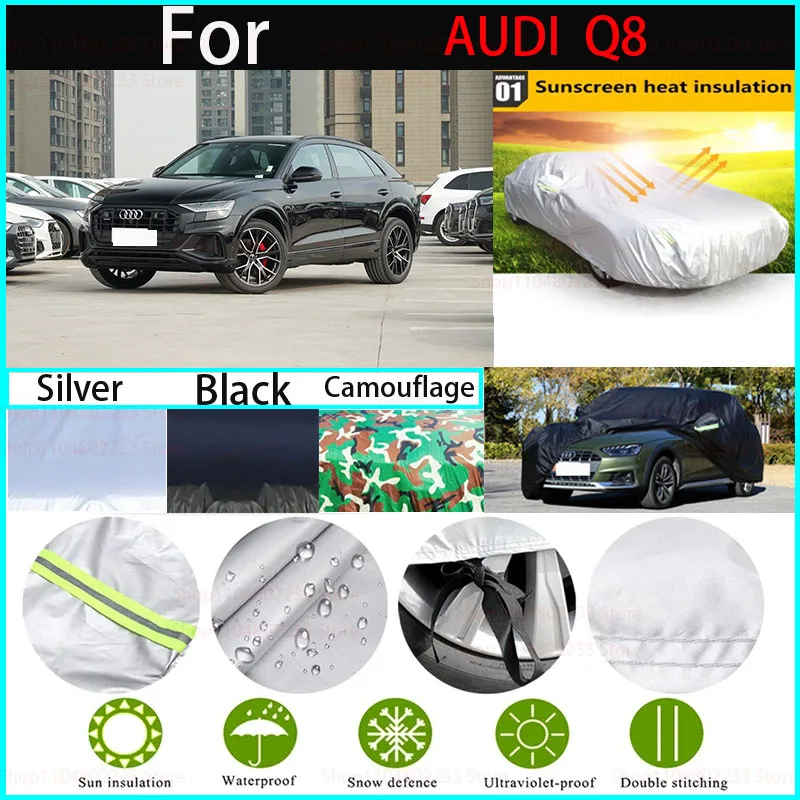 

Waterproof Car Covers for Audi Q8 All-season Car CoverDustproof, Snowproof and UV-resistant