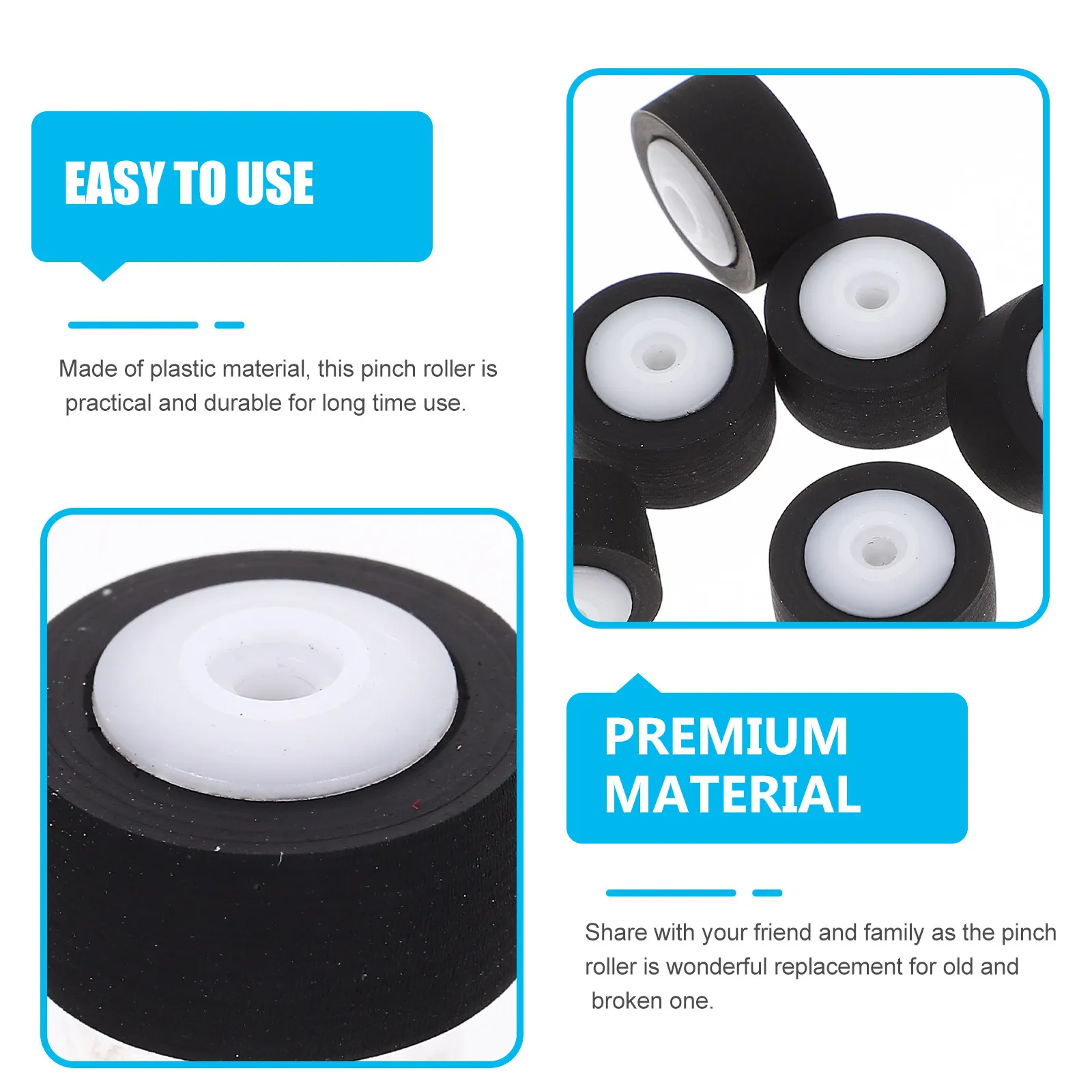 

6Pcs Pinch Roller for Cassette Recorder Tape Deck 13Mm Plastic Pinch Roller Replacement for Repair Use