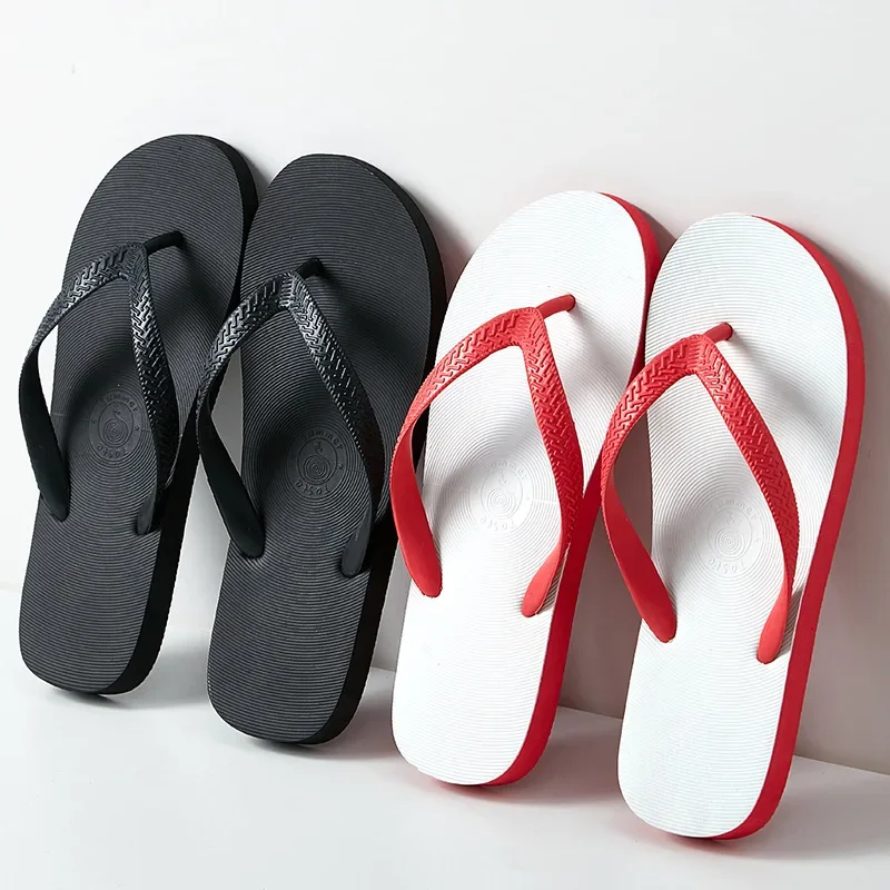 Thai Flip Flop Men\'s Summer Anti-skid Sandals Trend Rubber Wear-resistant Indoor and Outdoor Beach Shoes Personality Student