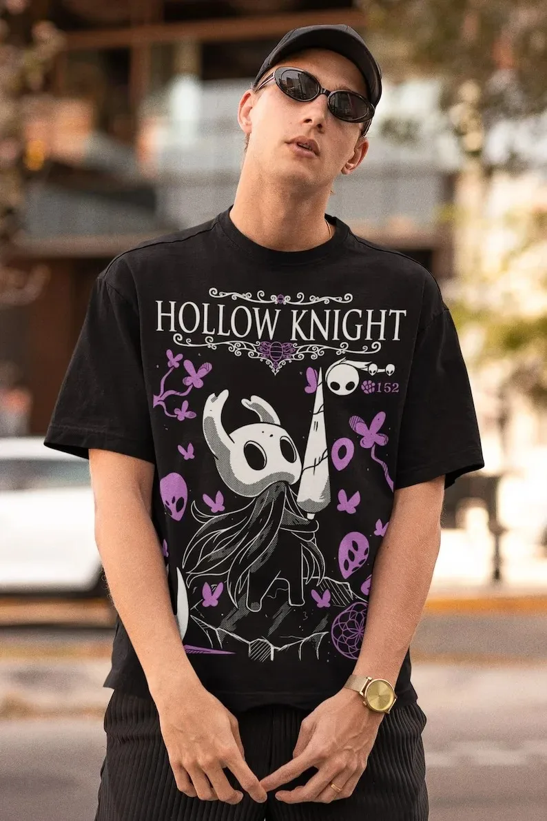 Streetwear Y2k Women Men T-Shirt Hollow Knight SilkSong Short Sleeve Casual Cotton Loose Top High Quality Female Male Clothing