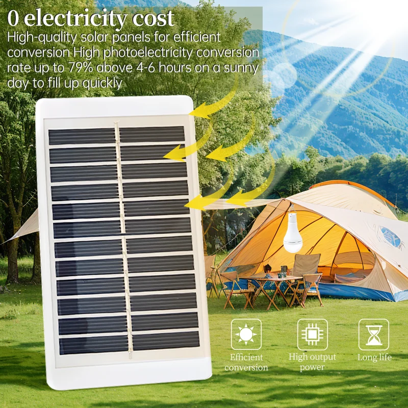 Hanging Emergency Sunlight LED Solar Light 5V USB Charged Bulb Outdoor Camping Tent Lights Waterproof Emergency Light