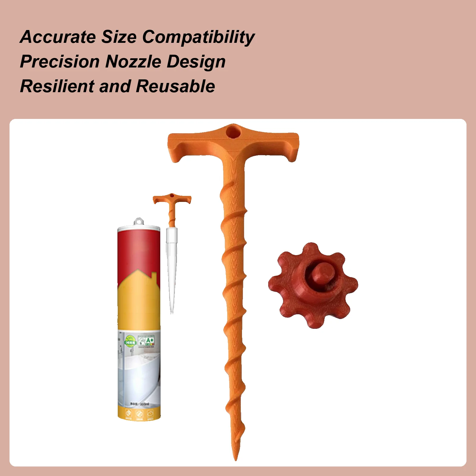 

Caulk Plug 3D Printing Caulking Tube Sealing Plugs Tip Protector Unclogger For Applicator Foam Preserving Air Paste Grout