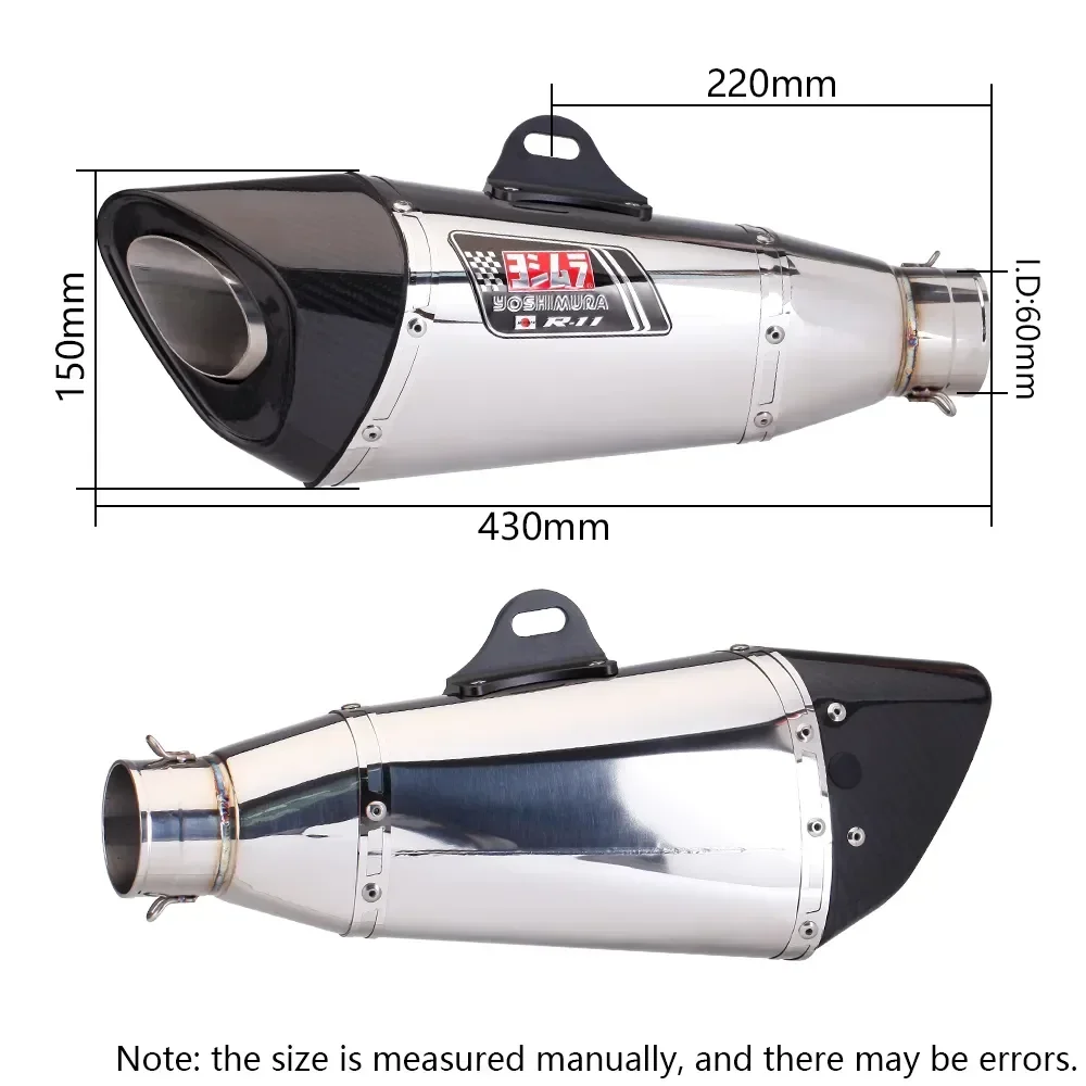 General purpose 60mm motorcycle Yoshimura R11 exhaust escape modified silencer for R1 Z900 Ninja400 Z1000 CBR1000RR