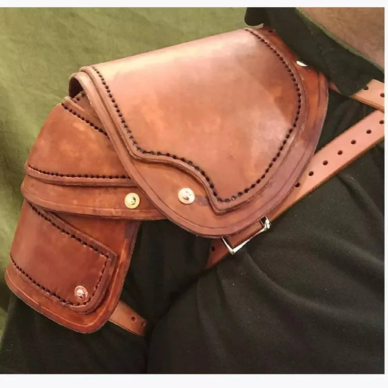 Mittelalterliche Wikinger-Ritter-Schulterrüstung, Leder-Pauldrons, Piraten-Krieger, Cosplay-Kostüm, Halloween-Requisiten, Kampfzubehör für Männer