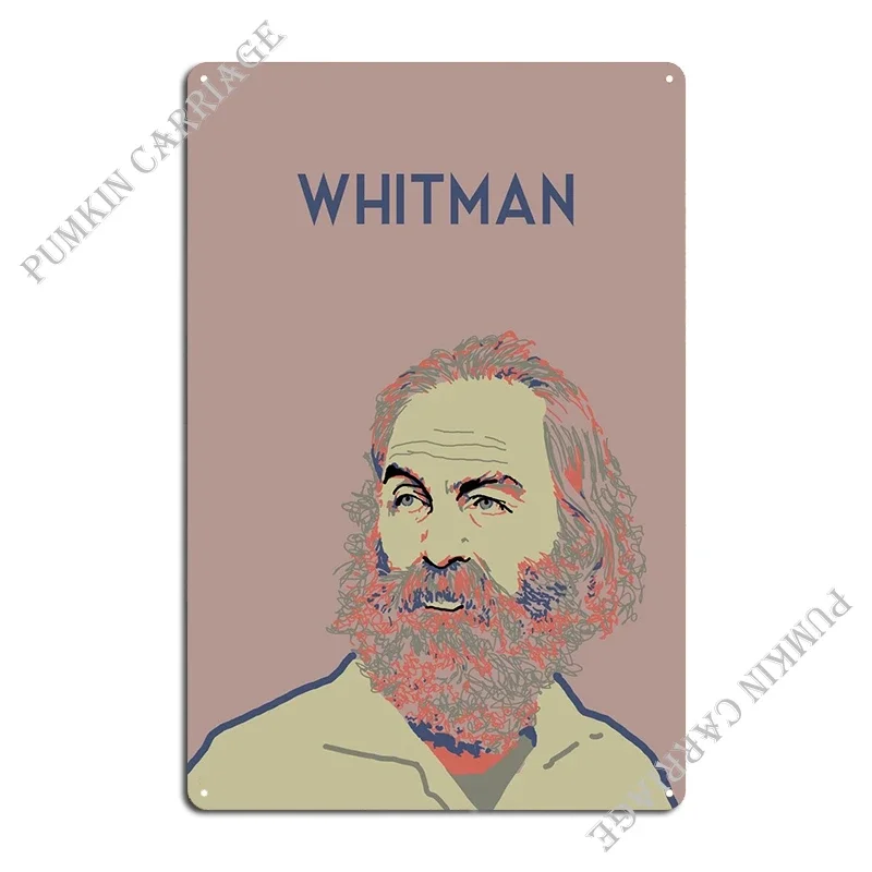 Walt Whitman Metal Plaque Garage Club Cinema Mural Tin Sign Poster