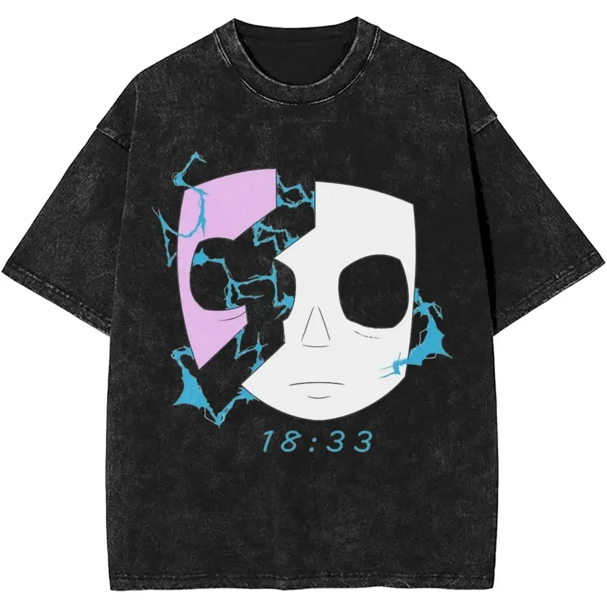 

Sally Face Mask T Shirts Hip Hop Washed 100% Cotton T-Shirt Sal Fisher Sallyface Vintage Streetwear Graphic Tops Tees