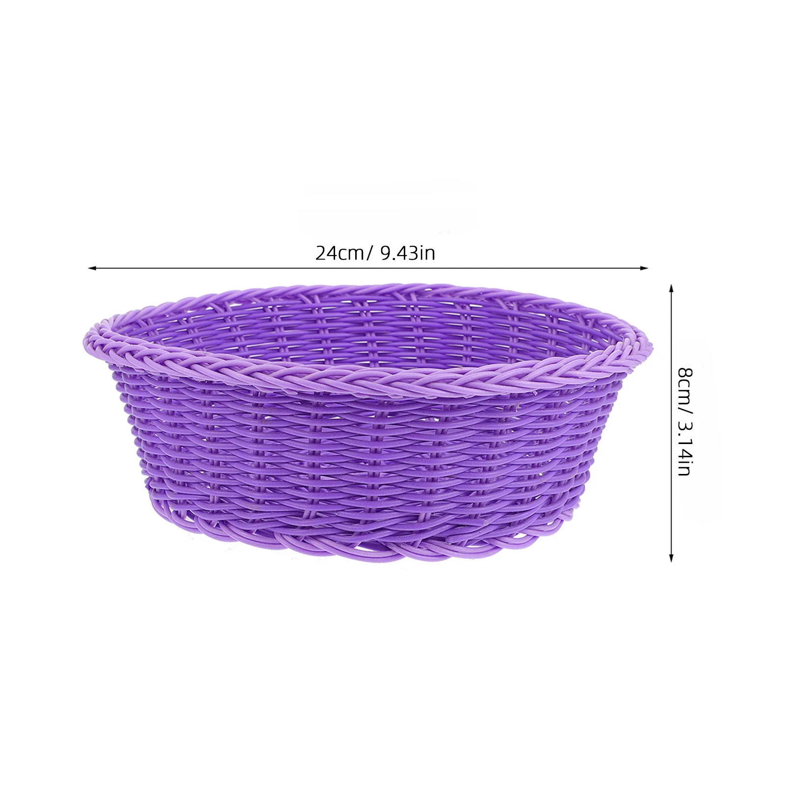 2Pcs Woven Fruit Basket Natural Rattan Imitation Decorative Storage Kitchen Countertop Organizer Storage Basket