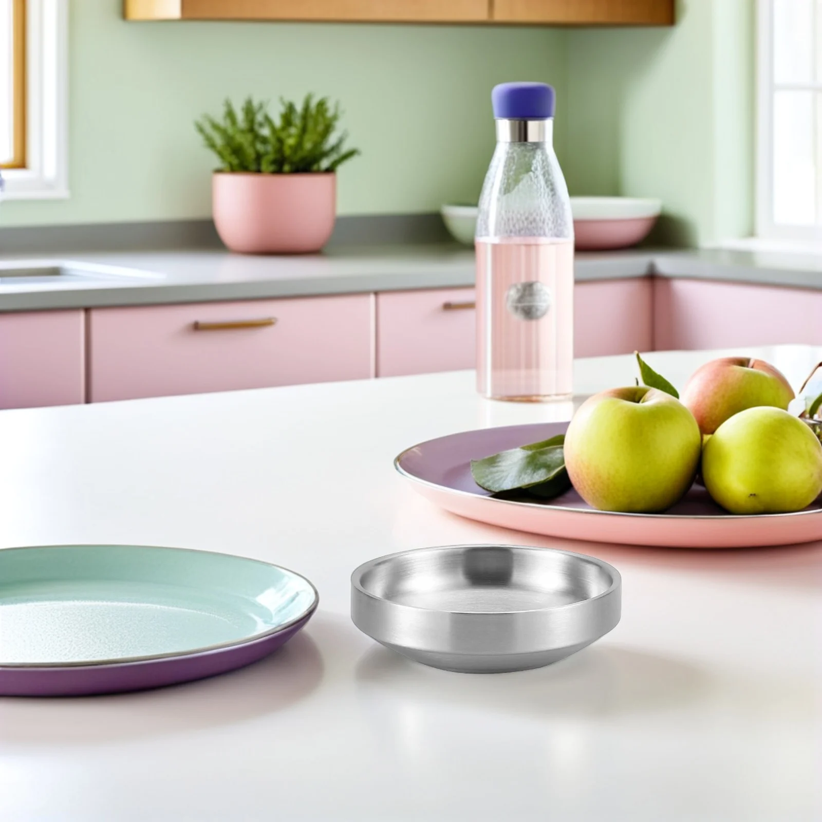 

2Pcs Multifunctional Stainless Steel Dipping Dishes for Ketchup Butter Chutney and More Kimchi Dish Tiered Serving Tray