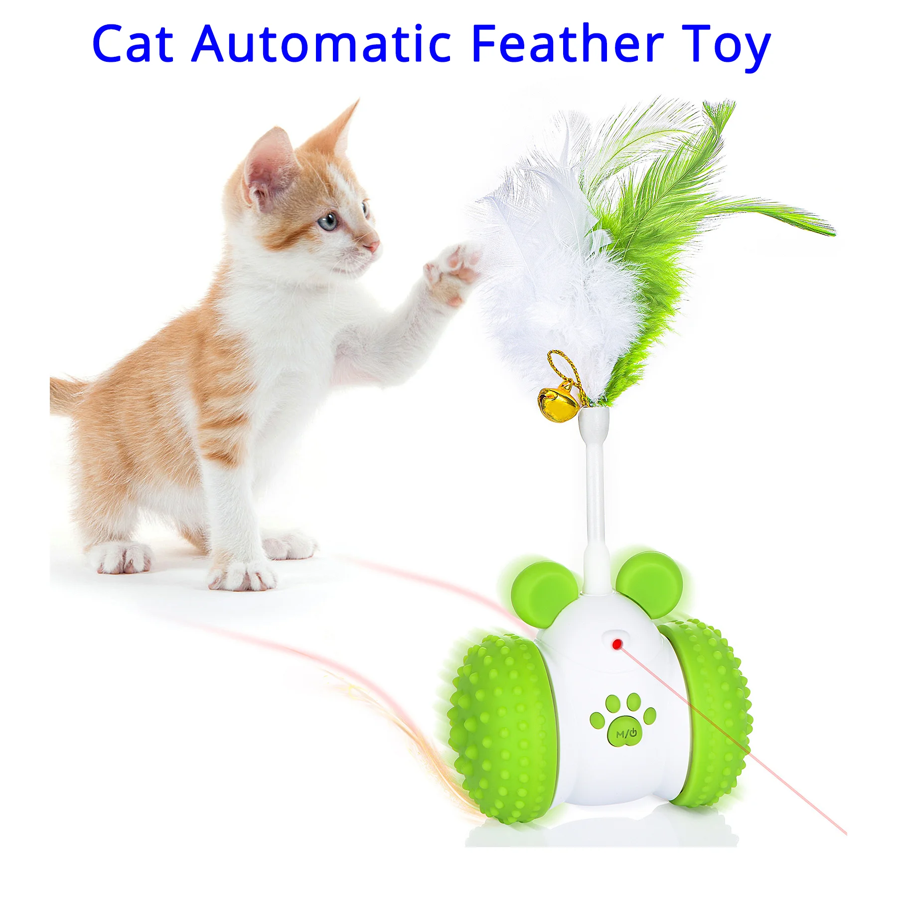 

Rechargeable Cat Automatic Feather Toy Irregular Movement Replaceable Feathers Interactive Cat Toy Smart Standby