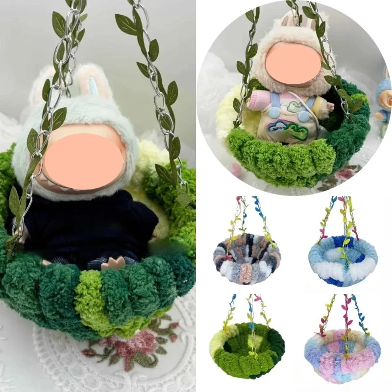 1Pcs Car Bird Nest Colorful Hammock Swing For 15/17cm  Doll Hanging Bed Accessories