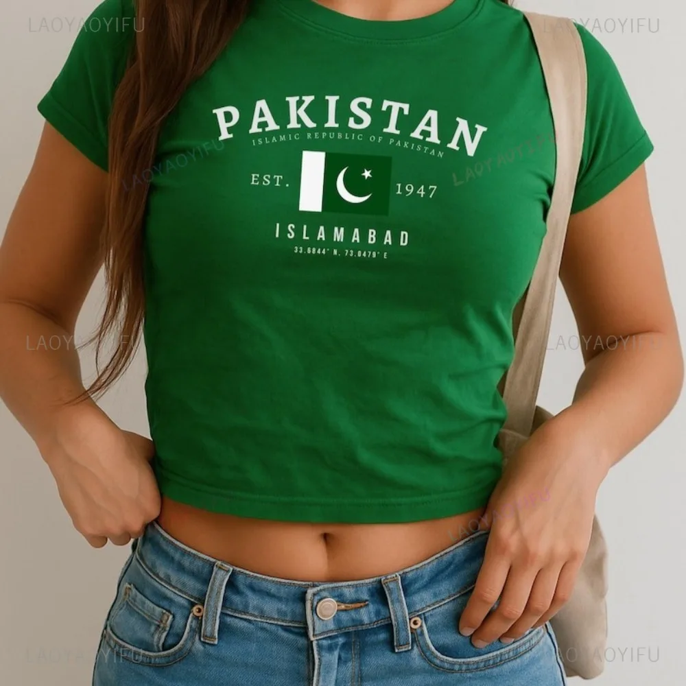 تي شيرت كلاسيكي بعلم كاراتشي باكستان Y2K تي شيرت جنوب آسيا الجمالي باكستاني برايد تي شيرت غير رسمي أنيق للرجال ملابس الشارع الشهير تي شيرت نسائي