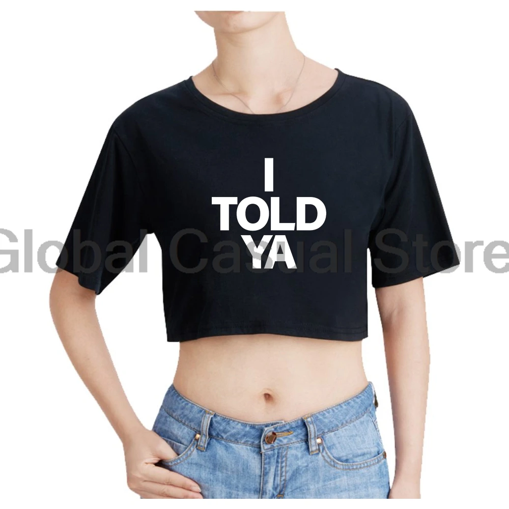 Challengers 2024 Movie I Told Ya Tee Zendaya Merch Navel T-shirt Female Crop Top Shorts Women's Clothes