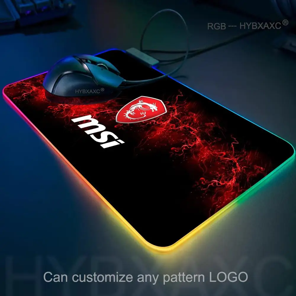 M-msi Table Mat HYBXAXC Mouse Pad RGB Gaming Mouse Pad Desk Mat HD Gamer Large LED Light XXL