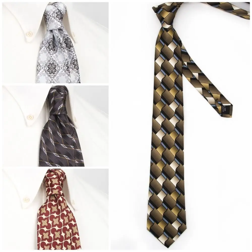 Ретро галстук из искусственного шелка, регулируемый 8 см, элегантный мужской галстук с геометрическим рисунком в богемном стиле, аксессуары для делового костюма