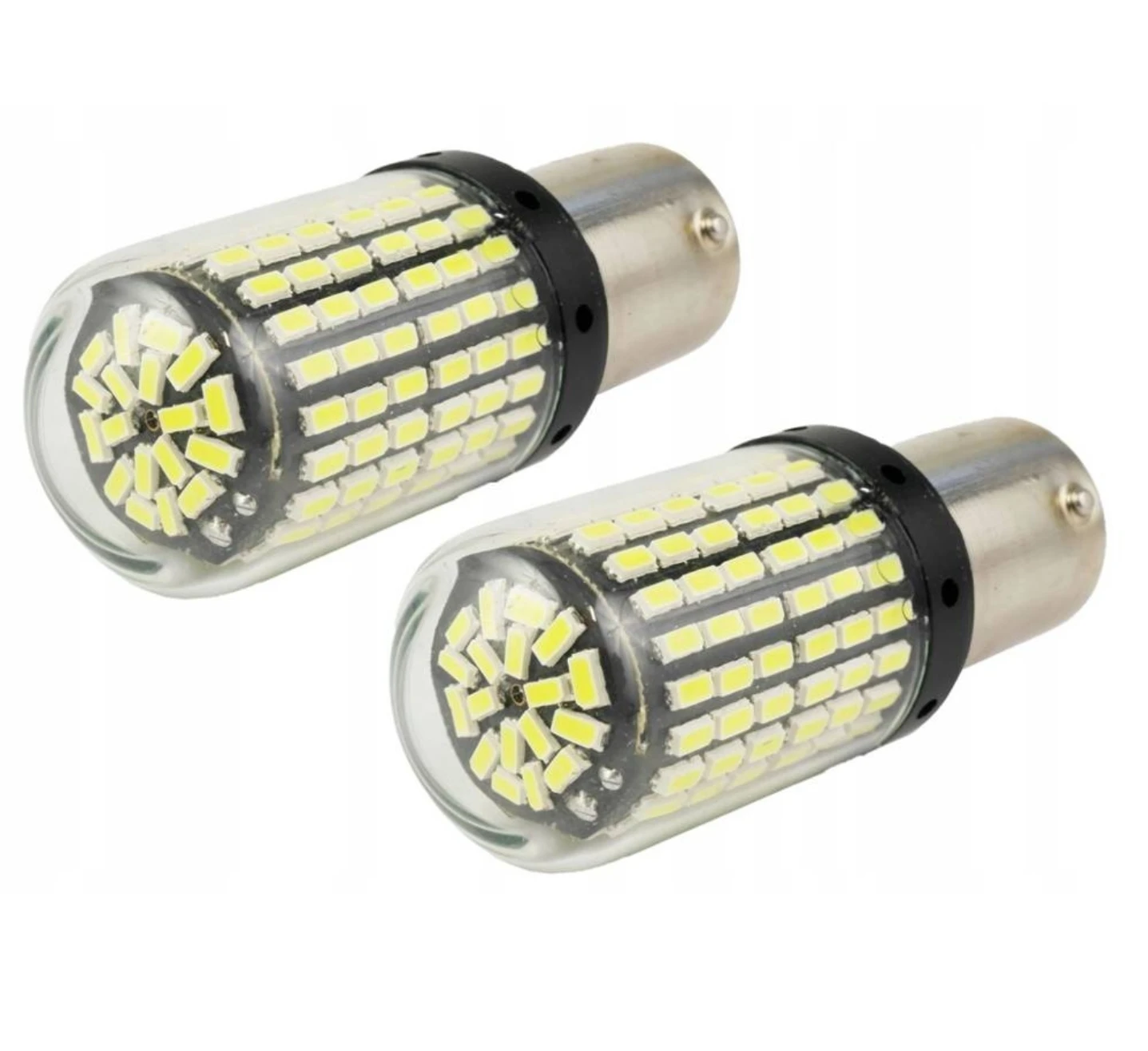 2x Ampoules BA15S LED P21W Veilleuses 144 SMD Rouge Extra pour Voiture 1156 2PCS