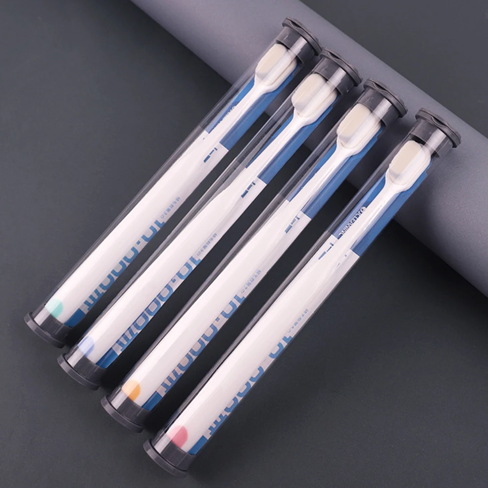 2 قطعة فرشاة أسنان ذات شعيرات ناعمة رقيقة أداة العناية بالفم الممتازة مقبض مريح مضاد للانزلاق منظف الأسنان للثة الحساسة