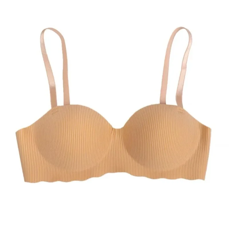 Seamless Half Cup Cloud Nude Underwear Women Small Breast Gathering Support Anti-Sagging Soft Support Wireless Bra
