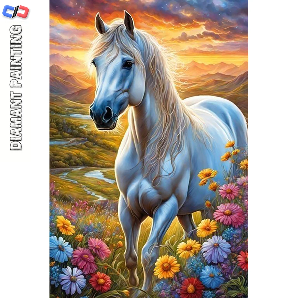 

Комплект алмазной живописи «сделай сам» для начинающих, частичная дрель, лошадь, цветы, милые животные, мультфильм-веселье, снятие стресса, ремесло, активность