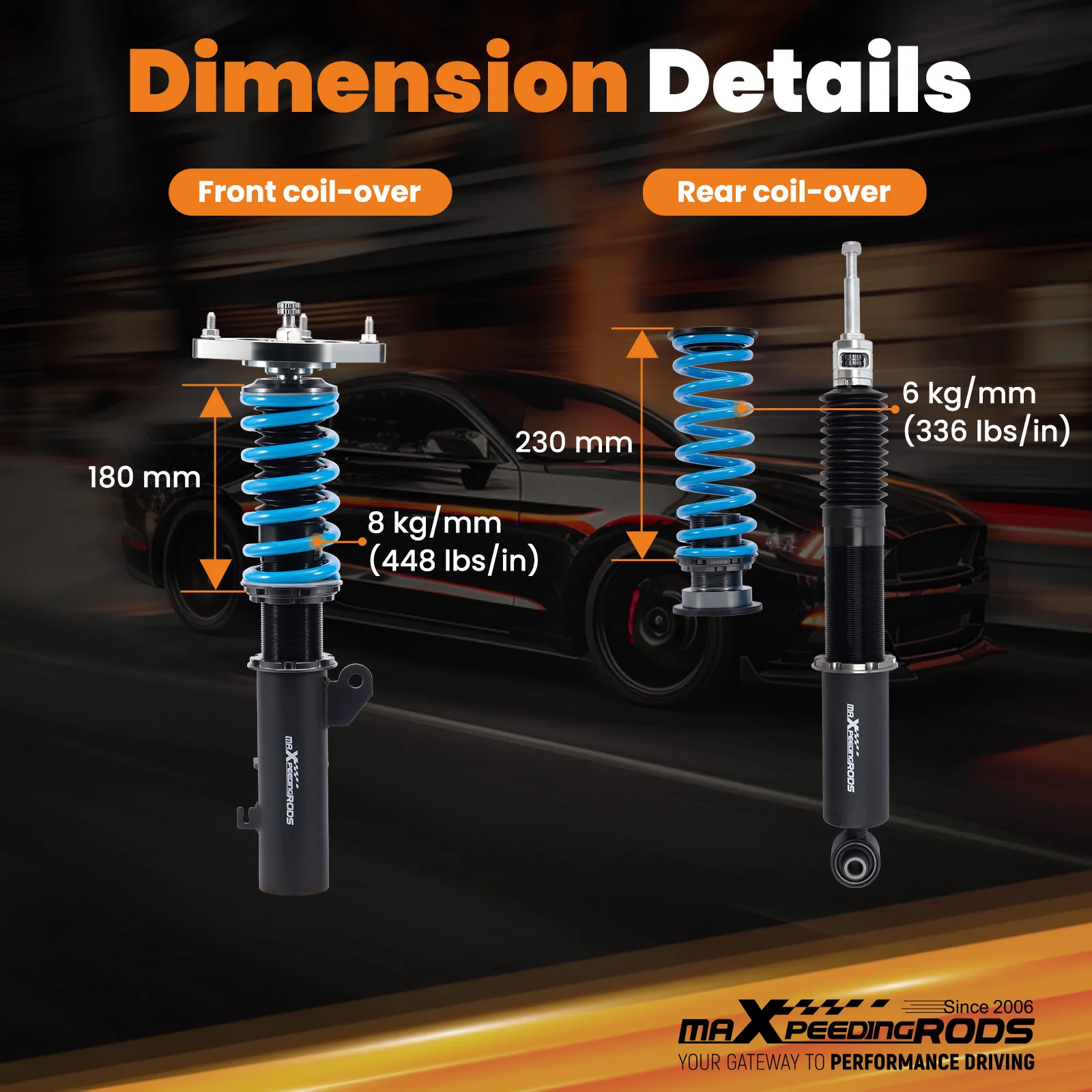 MaXpeedingrods 24 Way Damper Adjustable Coilovers Suspension Kit For Chevrolet Cruze 2016-2019 - Image 4