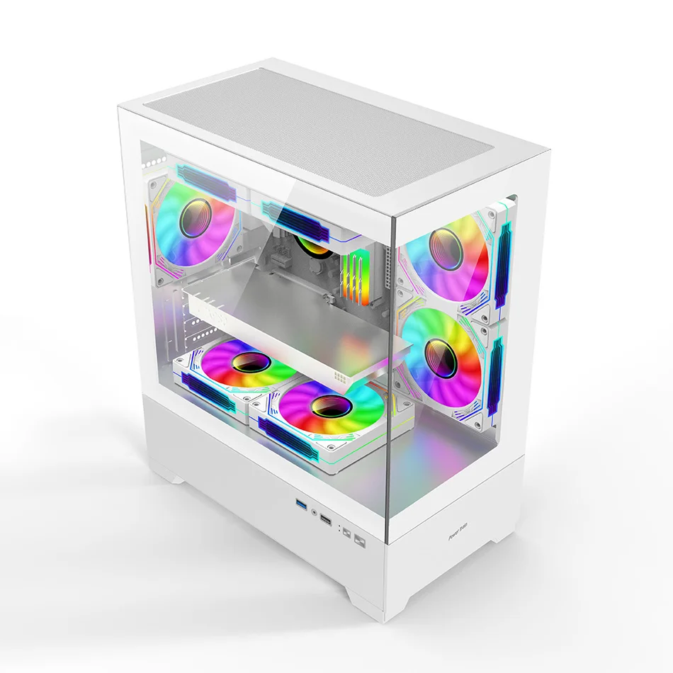 Power Train Illusionary Realm III Computer Case M-ATX/ITX Desktop Game Chassis ATX Power Supply SupportSide Transparent PC Case