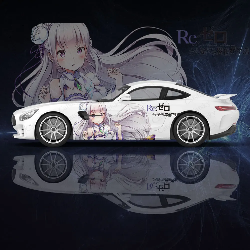 Sexy Anime Girl Re:zero 2pcs Car Sticker for Universal Large Car Decal Car Sticker for Univers Car Body Stickers Decoration