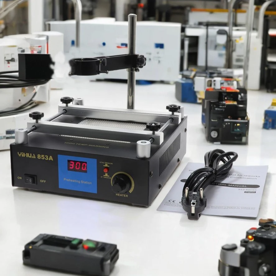 

YIHUA 853A SMD BGA паяльная станция, предварительный нагрев, распайка, сварочные инструменты, держатель печатной платы, паяльная станция, нижнее тепло