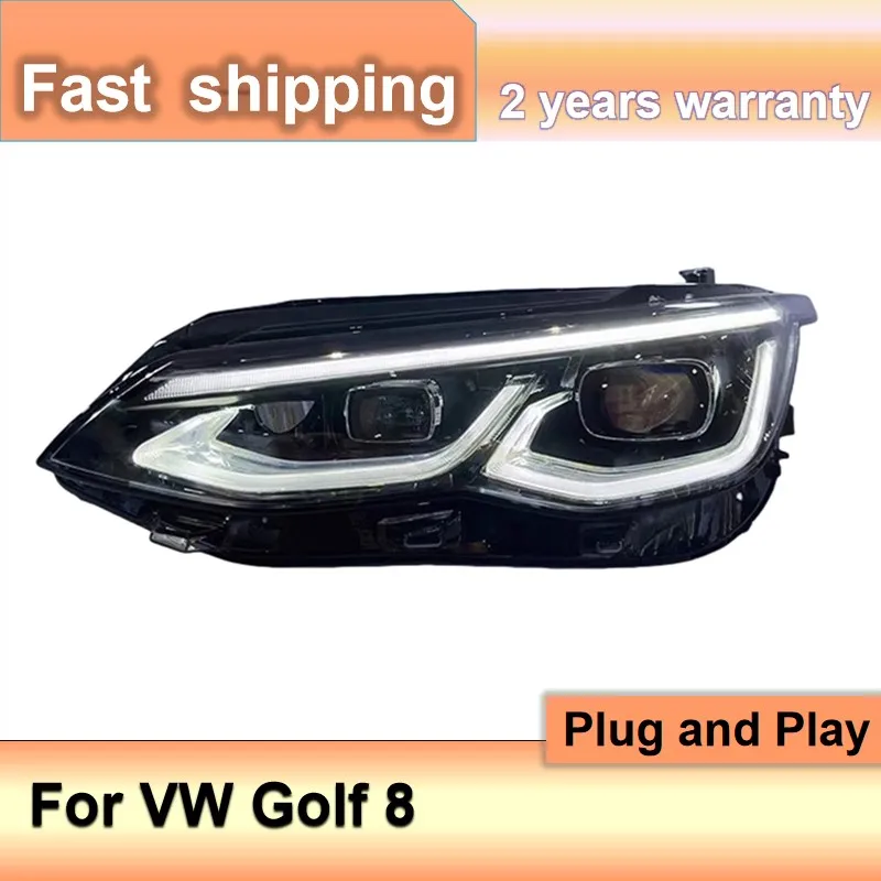 

Автомобильные аксессуары для VW Golf 8, фара 2021-2024 Golf8, фара DRL, указатель поворота, линза проектора ближнего и дальнего света