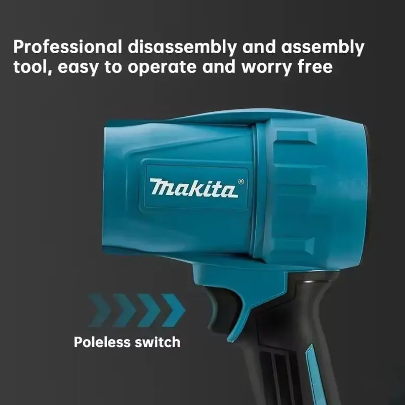 Soprador Turbo Jet Makita 30000RPM, Ventilador Elétrico de 18V, Ferramenta de Limpeza de Carro Recarregável
