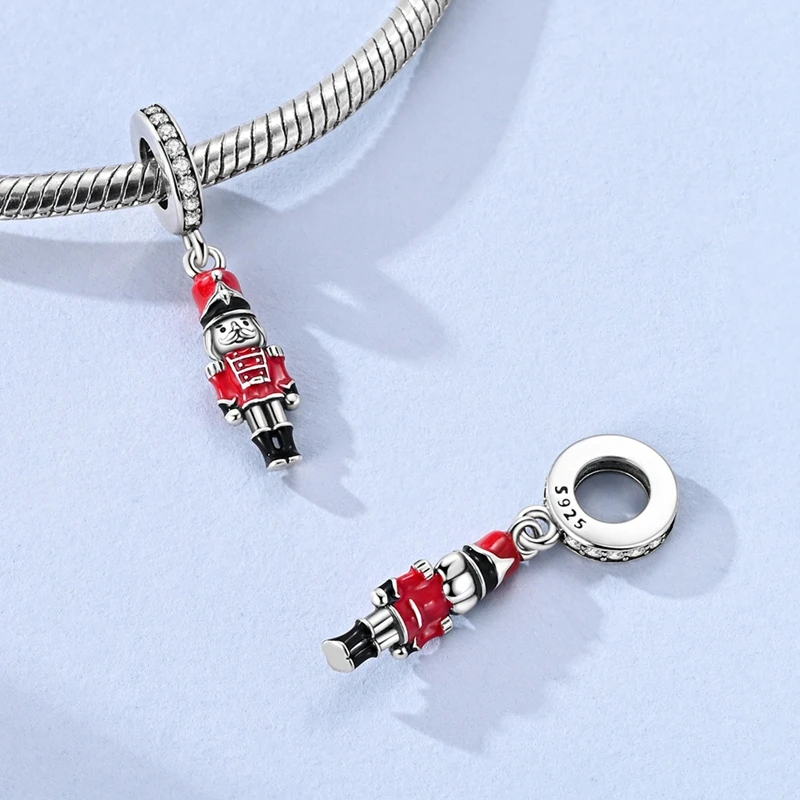 925 Sterling Silber Soldaten-Charm-Perlen, Wachposten, Telefonzelle, Uhrenturm, Reise-Charm für DIY-Armband, Halskette, Geschenk – Detail 12