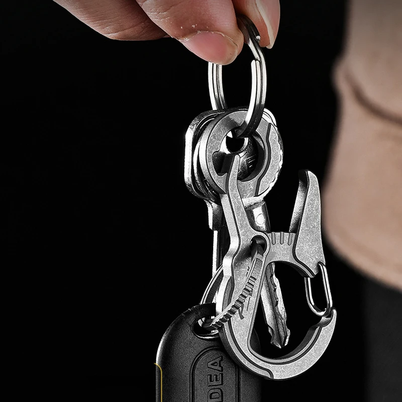 Stainless Steel Multifunctional Keychain EDC Pendant Bottle Opener Keyring Tools