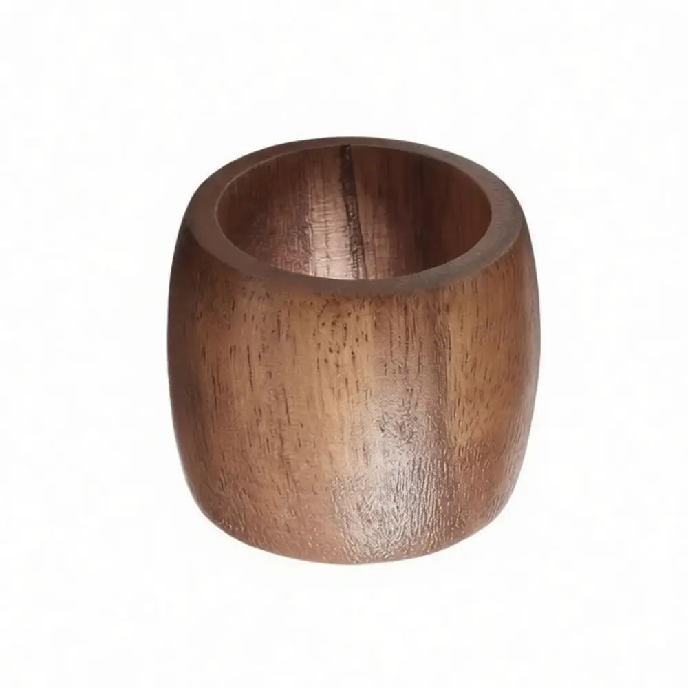 Handcrafted Wooden Napkin Ring Simple Table Decor For Home Kitchen Wedding Party Napkin Fastener Holder Dining Table Ring