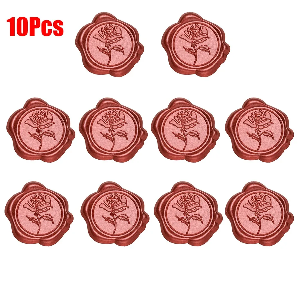 10Pcs New Steric Wax Seal Stickers DIY Self Adhesive Wedding Invitation Seal Decals Vintage Personalized Scrapbook Stickers