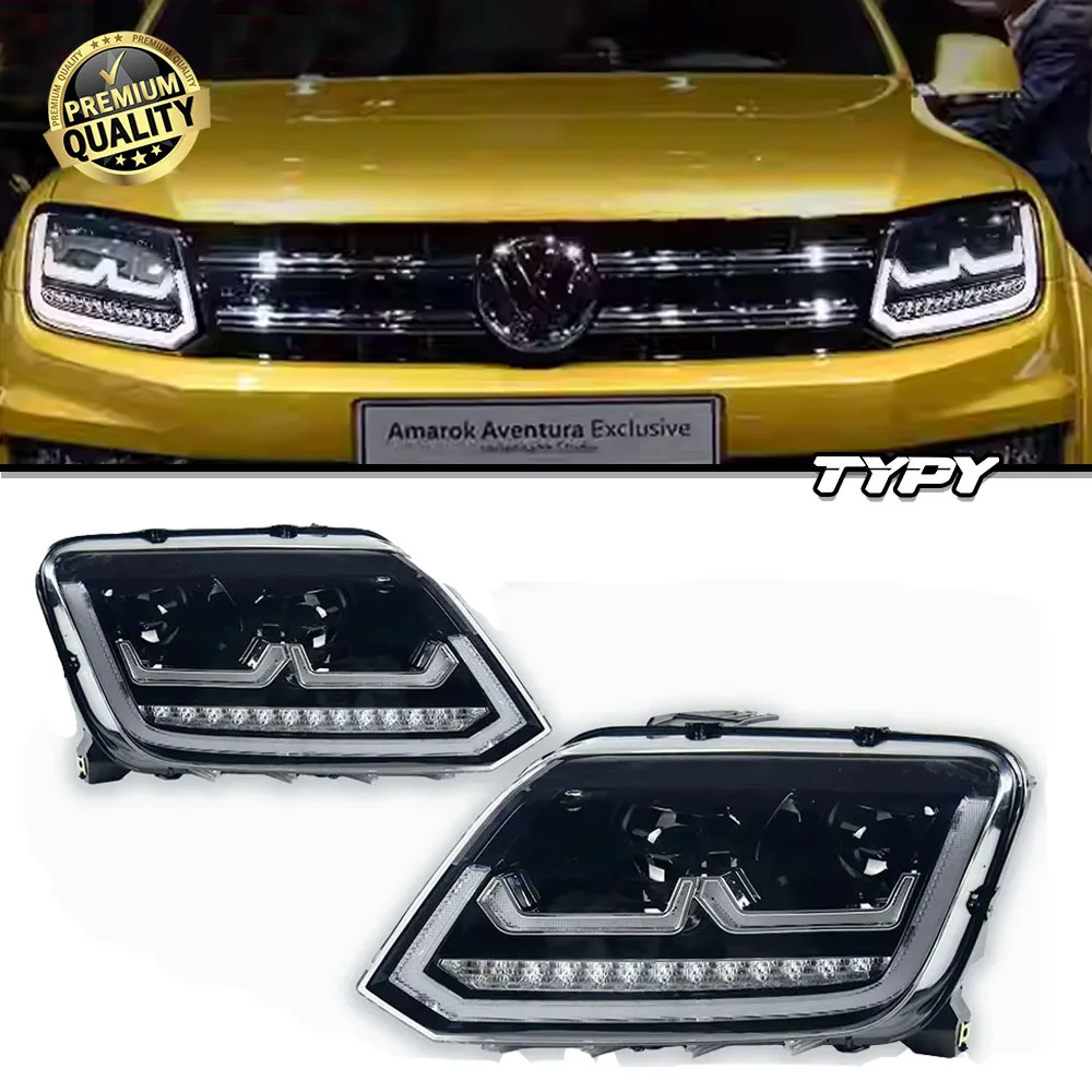

TYPY Car Lights Head Lamp for VW Amarok Headlights 2010-2020 LED Headlight Projector Lens DRL Signal Animation Auto Accessories