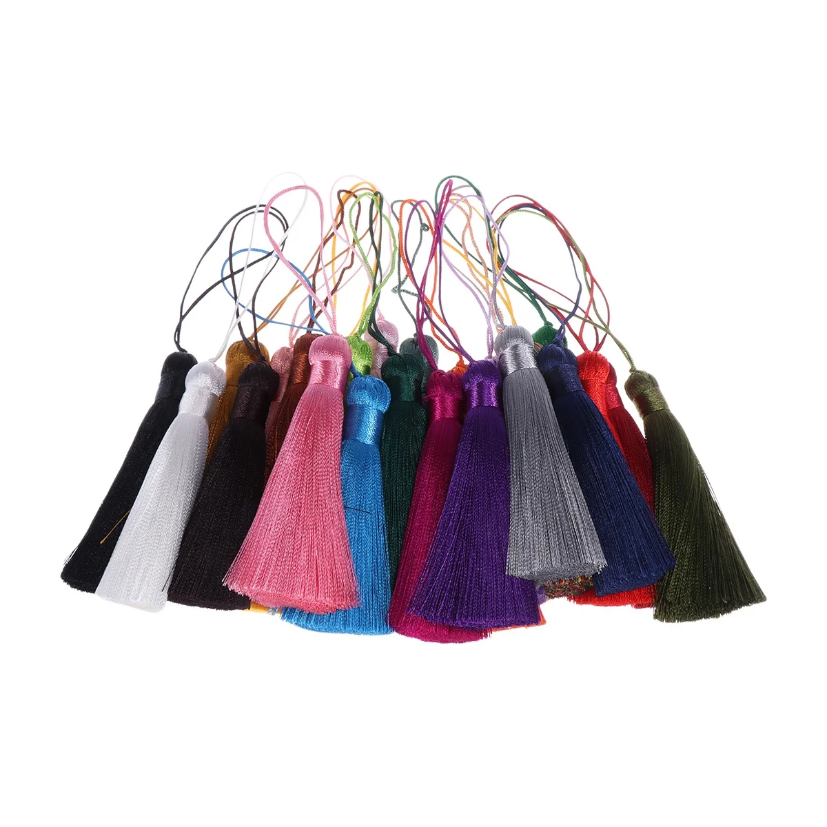

25Pcs Chinese Ice Silk Tassels Colorful Soft Touch Premium Handwoven DIY Craft Supplies Pendants Chinese Tassels