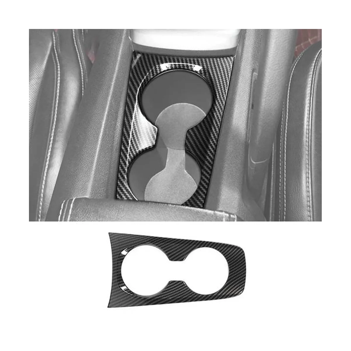 Carbon Fiber Center Console Water Cup Holder Decoration Cover Trim Stickers for Chevrolet Camaro 2010-2015