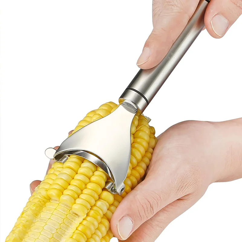 حبات الذرة من الذرة كوبس أداة المطبخ مقشرة الذرة الفولاذ المقاوم للصدأ الذرة Cob أداة متجرد الذرة دراس من قطعة خبز
