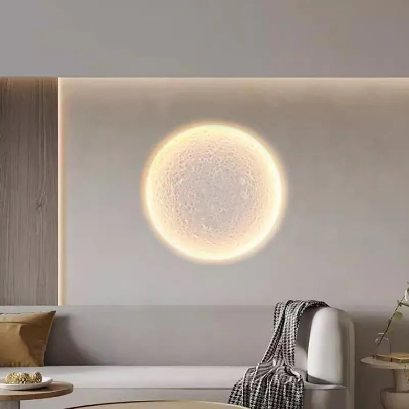 Large Modern Wall Sconces For Stair Moon Wall Lamp for Living Room Wall Light Fixture For Aisle Hallway Wall Sconce Lighting