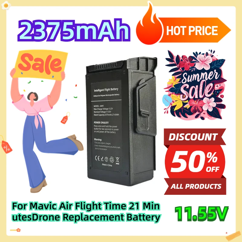 

For Mavic Air Flight Time 21 MinutesDrone Replacement Battery 2375mAh 11.55V