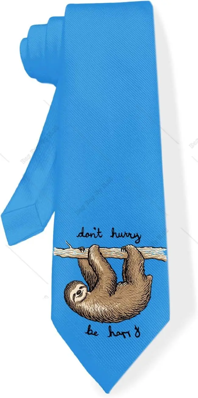 

Funny Sloth Animal Men Fashion Neck Tie Polyester Casual Gentleman Necktie for Wedding Party Print One Size