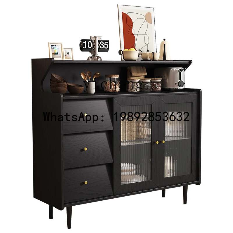 

B-3 side cabinet integrated against the wall retro low cabinet tea cabinet medium storage living room storage