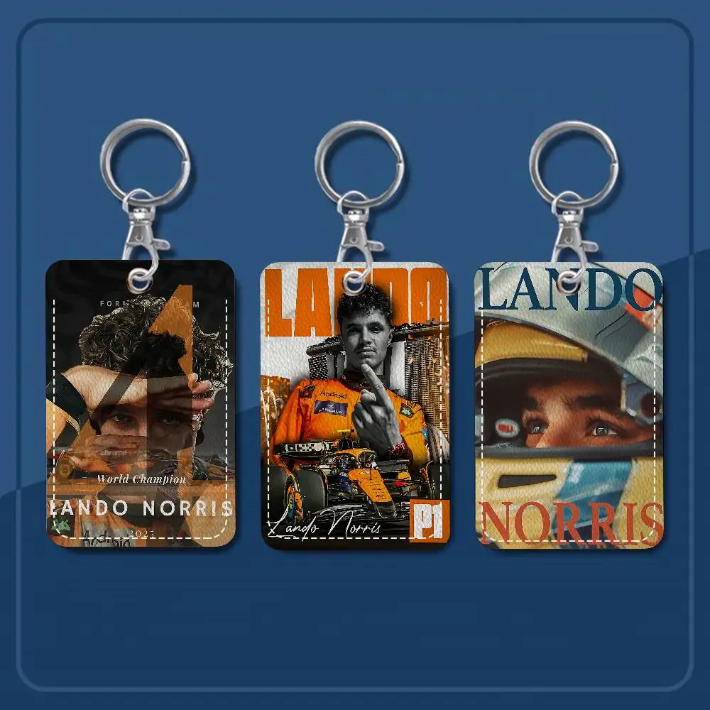 

Держатель для карт L-Lando Norris, подходит для банковских, деловых и рабочих карт, держатель для кредитных и идентификационных карт, держатель для бейджей, брелок для ключей